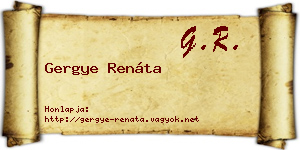 Gergye Renáta névjegykártya