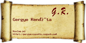 Gergye Renáta névjegykártya